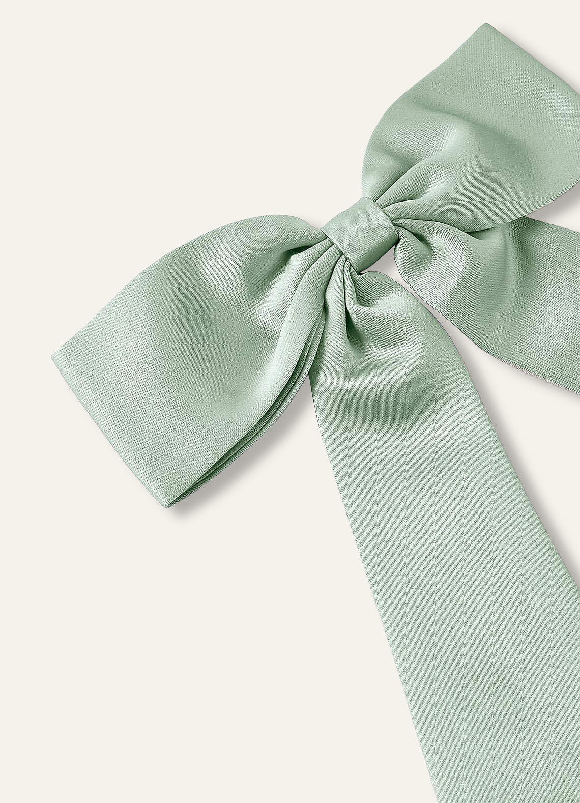 front Matching Color Satin Bow Hair Clip