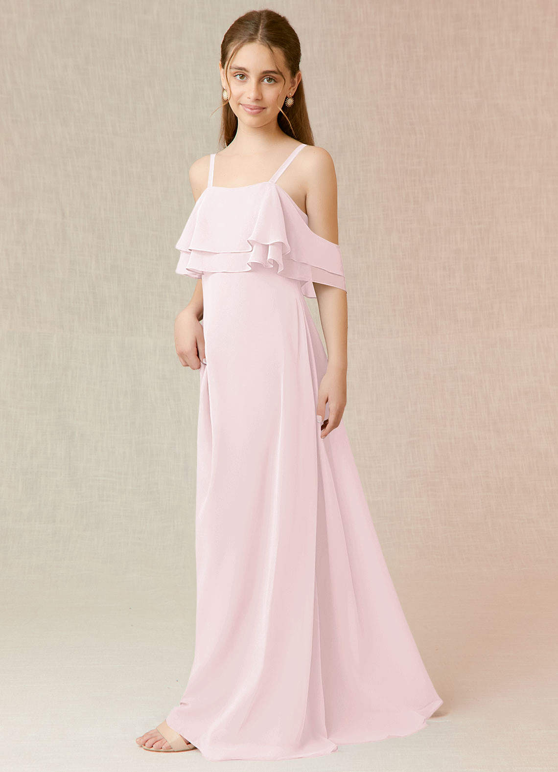 Light pink junior 2025 bridesmaid dresses