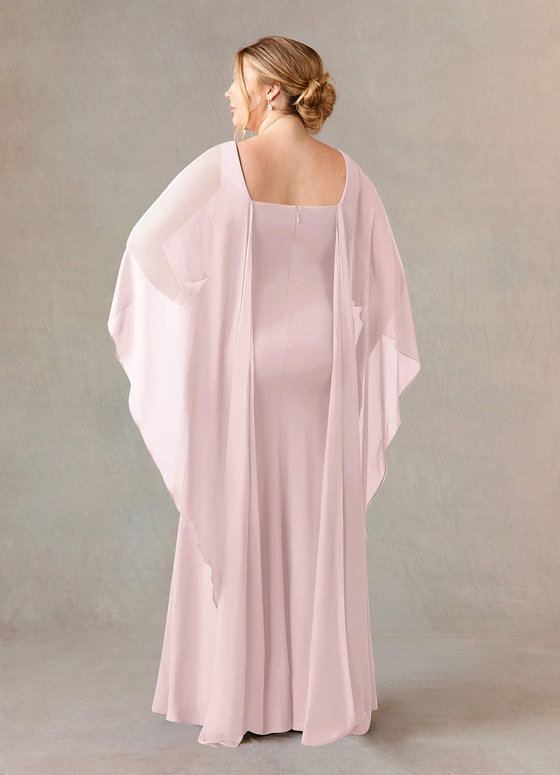 Azazie Dion Mother of the Bride Dresses Blushing Pink Sheath Scoop Stretch Crepe Dress image8