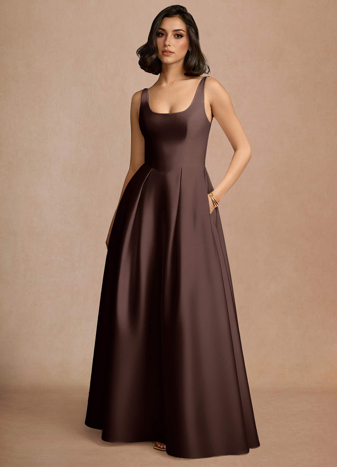 Olivia Truffle Maxi Dress | Azazie
