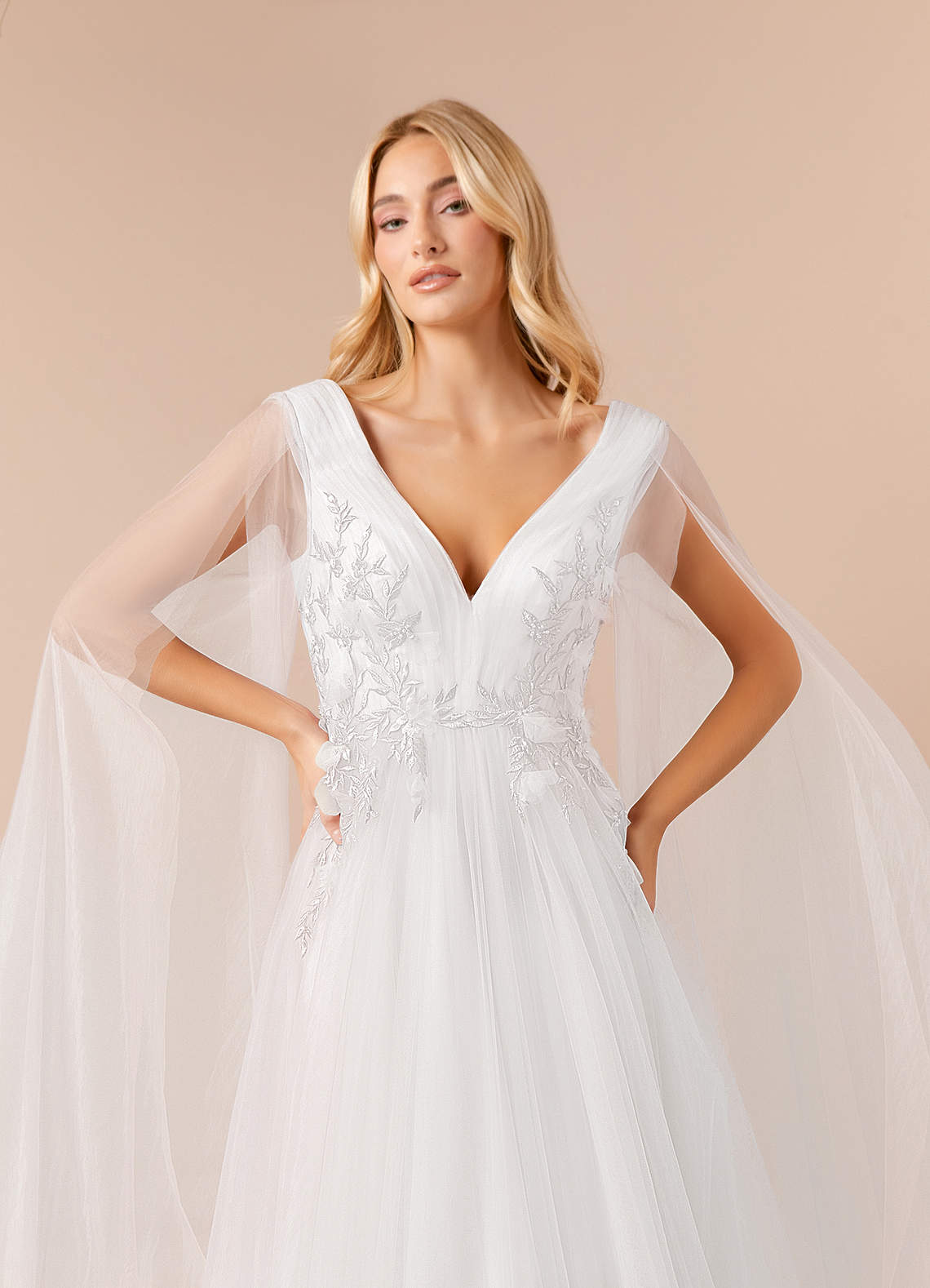 Diamond White A-Line Sequins Tulle Dress