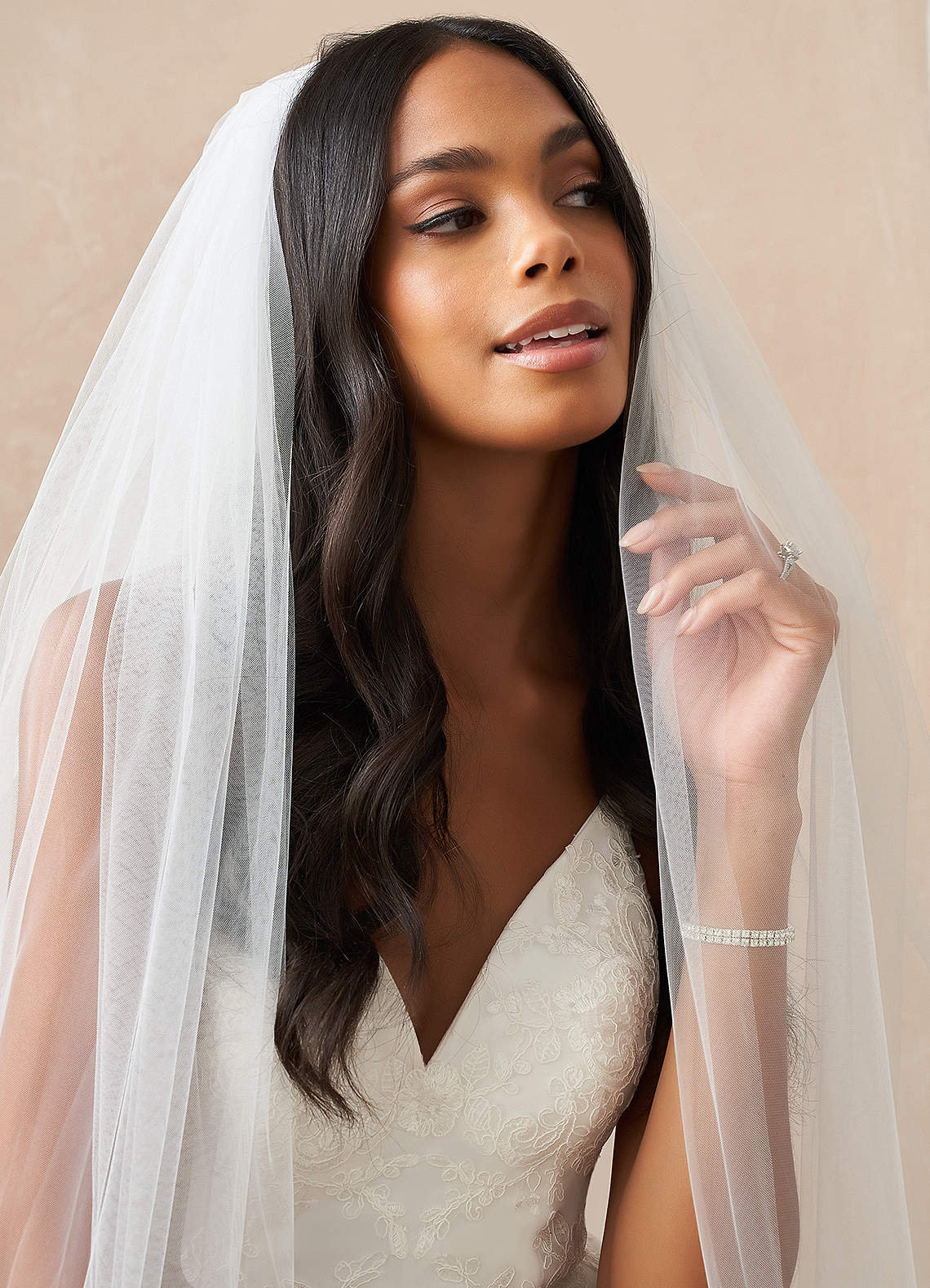 front Meave Sequin Lace Cathedral Veil