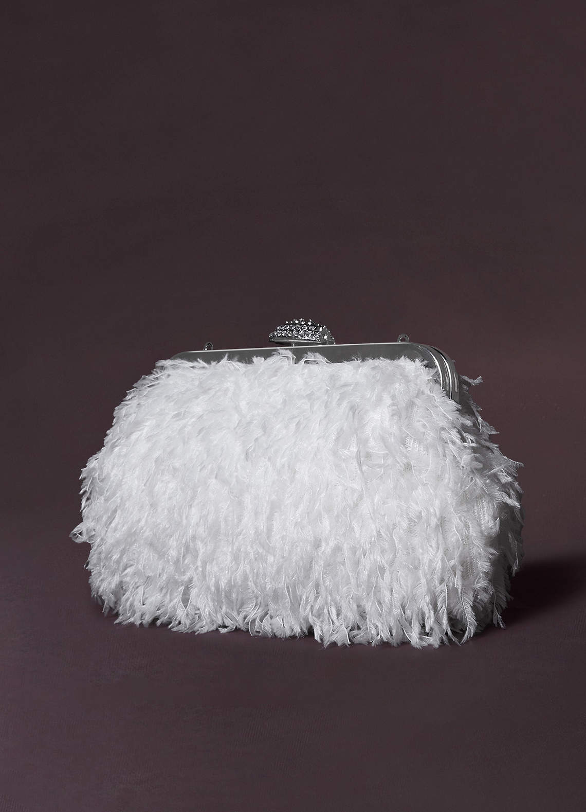 White Elegant Feather Handbag Azazie