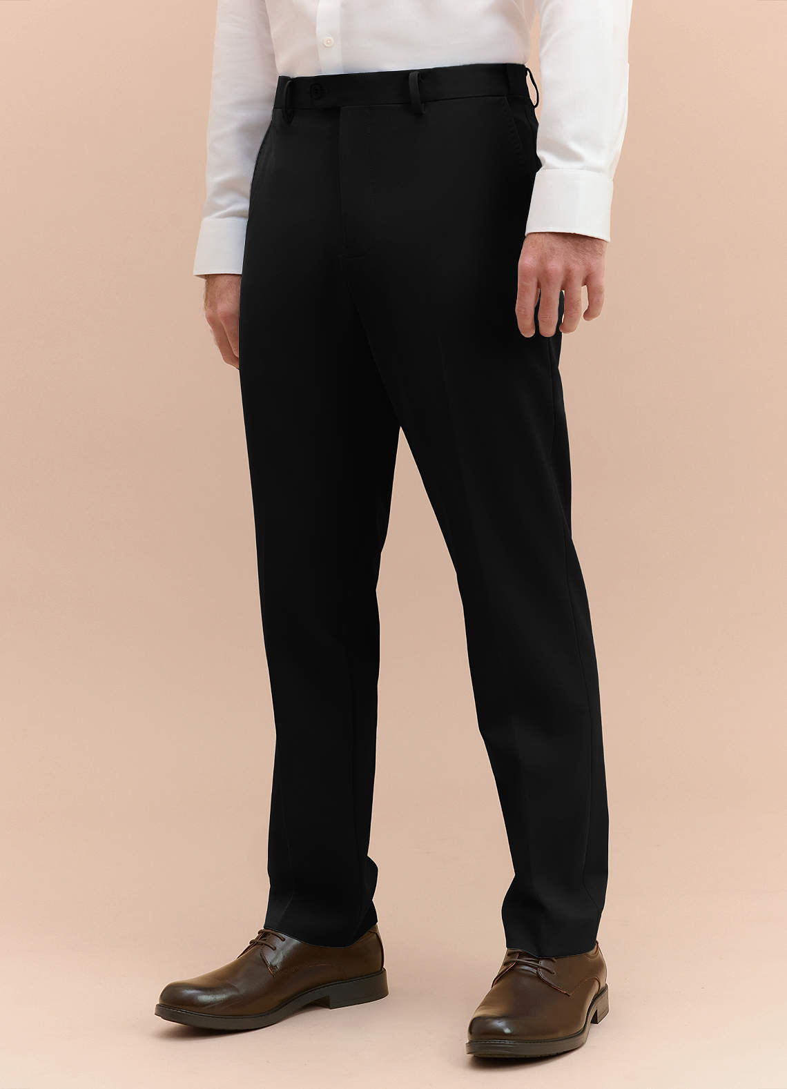 front James Black Structured Stretch Dress Pants