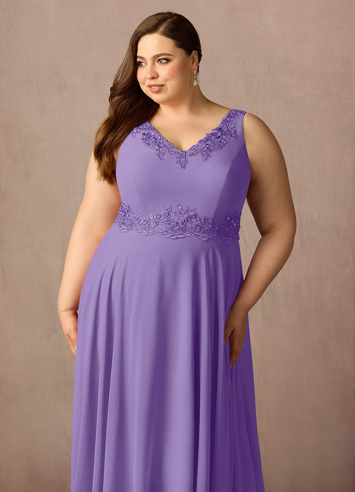 Azazie Devana Abiti per la Madre della Sposa Abito A-Line in Chiffon Lustrini Tahiti image8