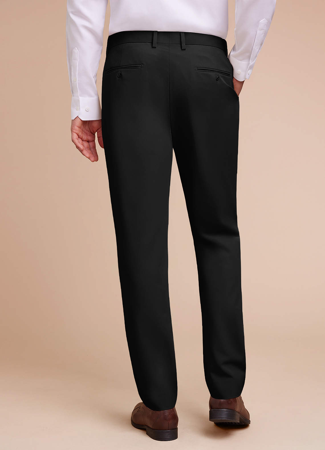 front Owen Black Lightweight Tailored Dress Pants