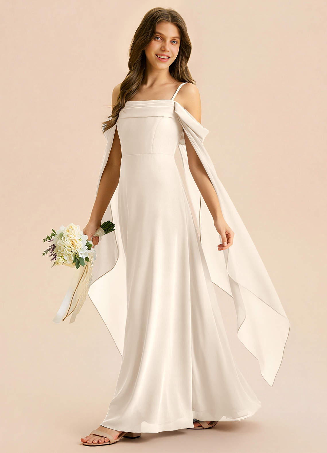 azazie white alabaster bridesmaid dress Moana Junior style_cowl Flori is the perfect 鞋码:7.5 20 Beach Wedding Guest