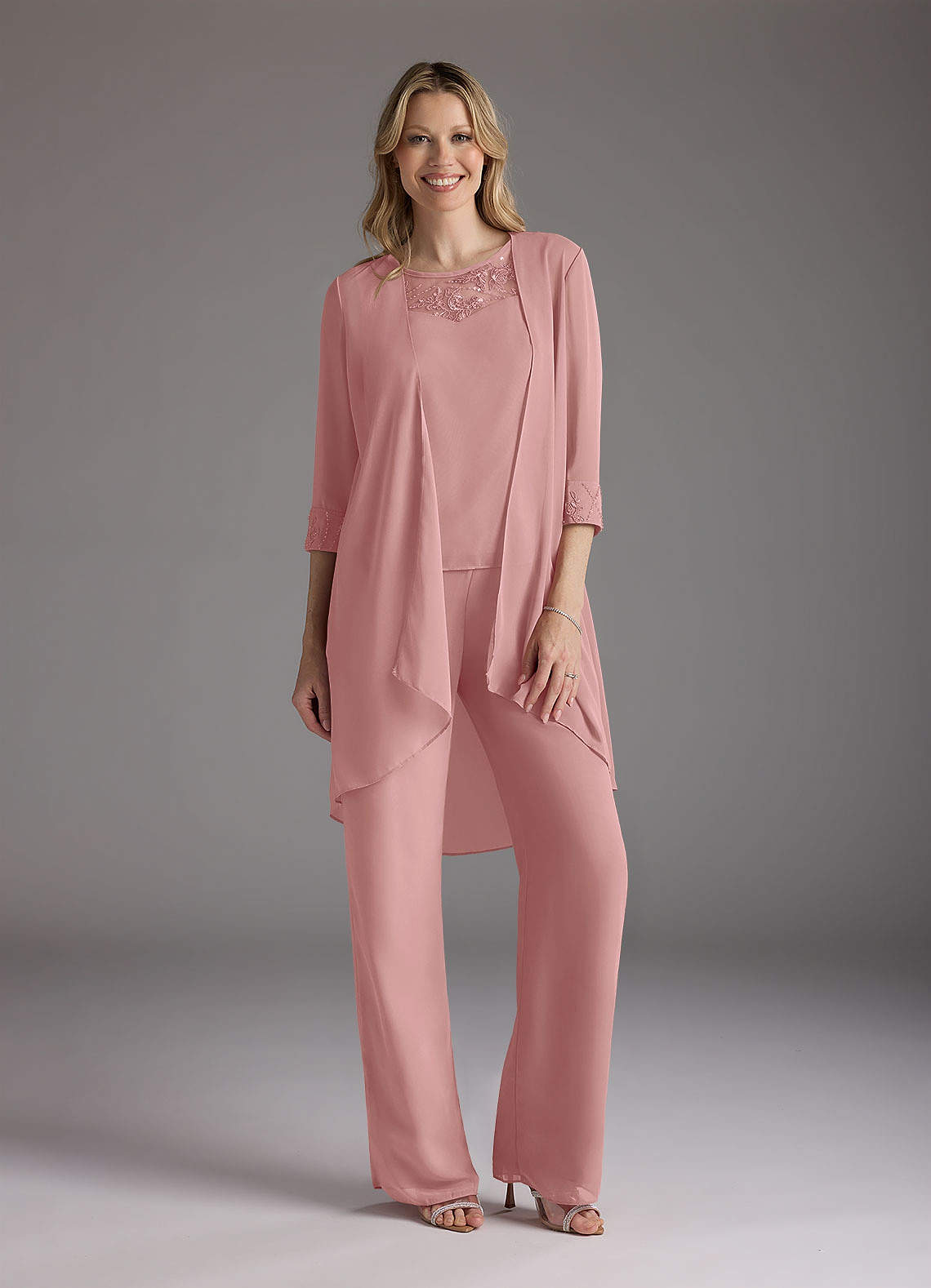 Azazie Maura Dusty Rose Jumpsuit/Pantsuit Sequins Chiffon Dress
