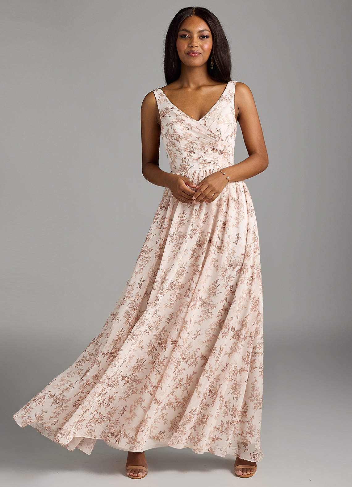Azazie Keyla Pink Fern Floral Bridesmaid Dresses | Azazie