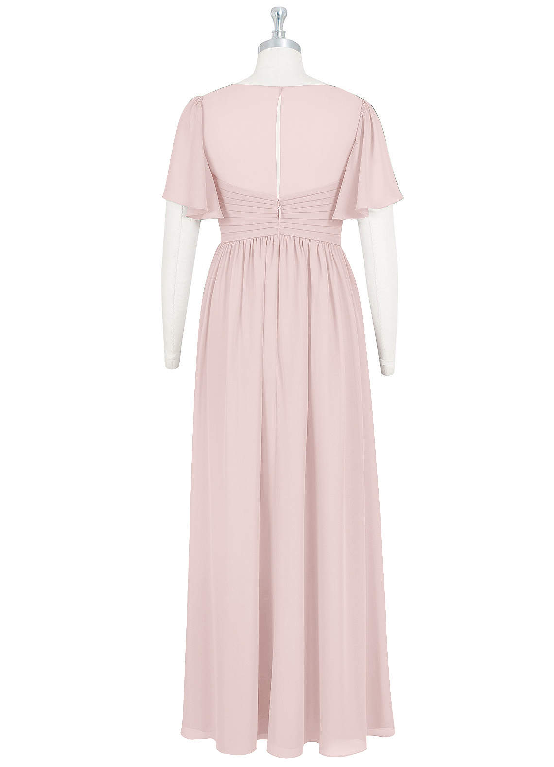 Azazie Verna Maternity Bridesmaid Dresses A-Line V-Neck Ruched Chiffon Floor-Length Dress image7