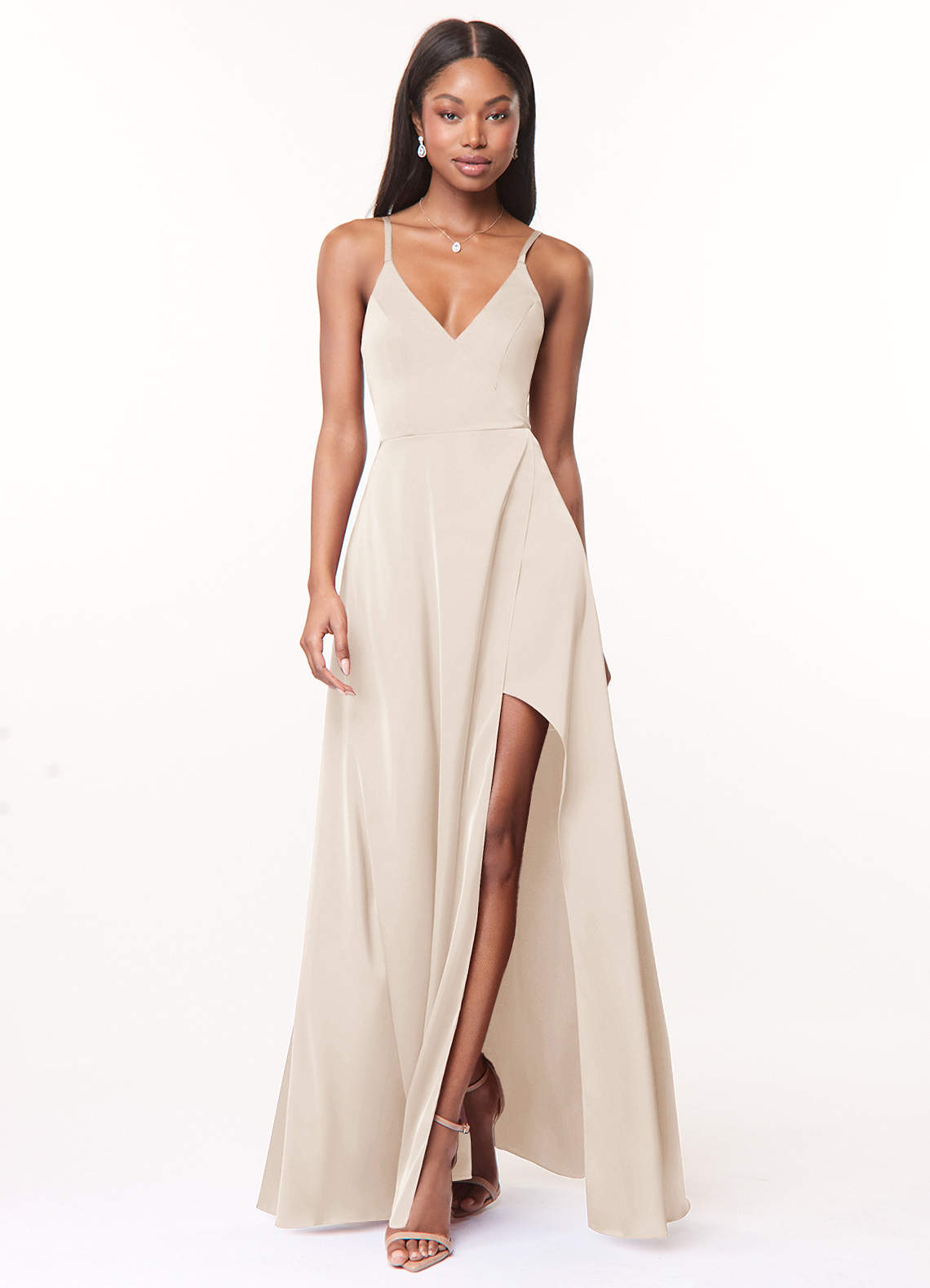 Azazie Maksim White Alabaster Stretch Satin Bridesmaid Dresses | Azazie Azazie Maksim White Alabaster Stretch Satin Bridesmaid Dresses | Azazie