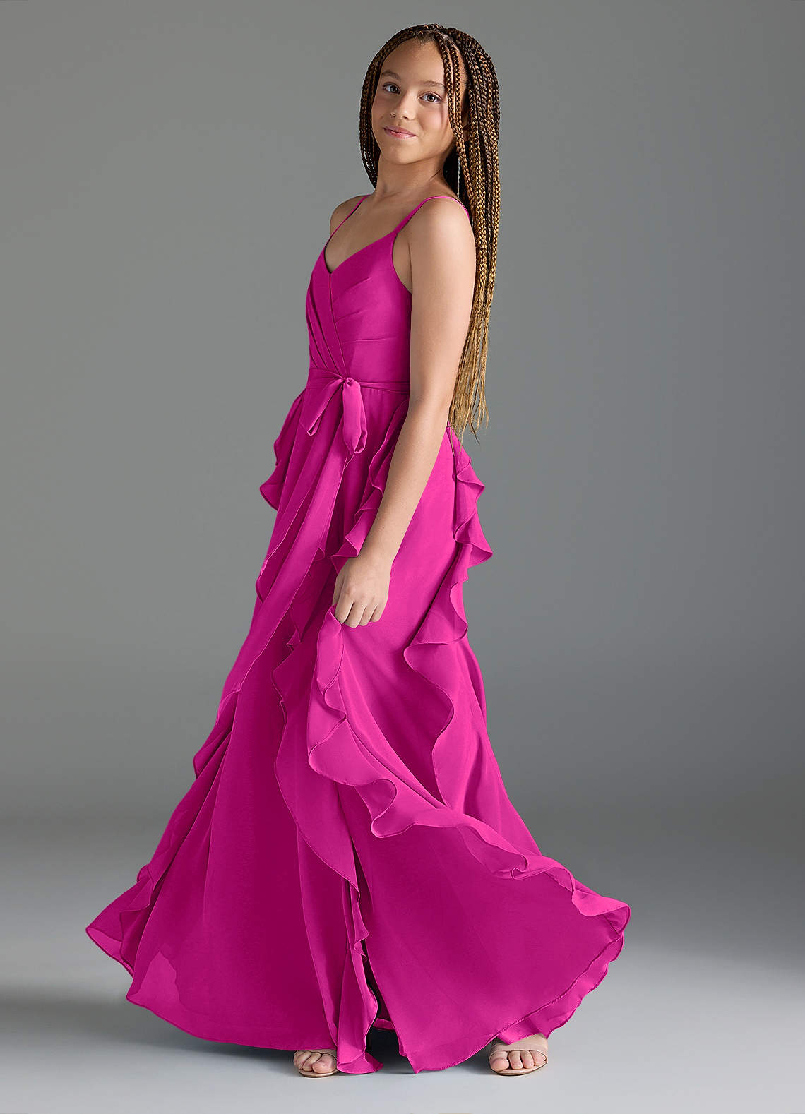 fuchsia junior bridesmaid dresses Azazie Carmin Junior