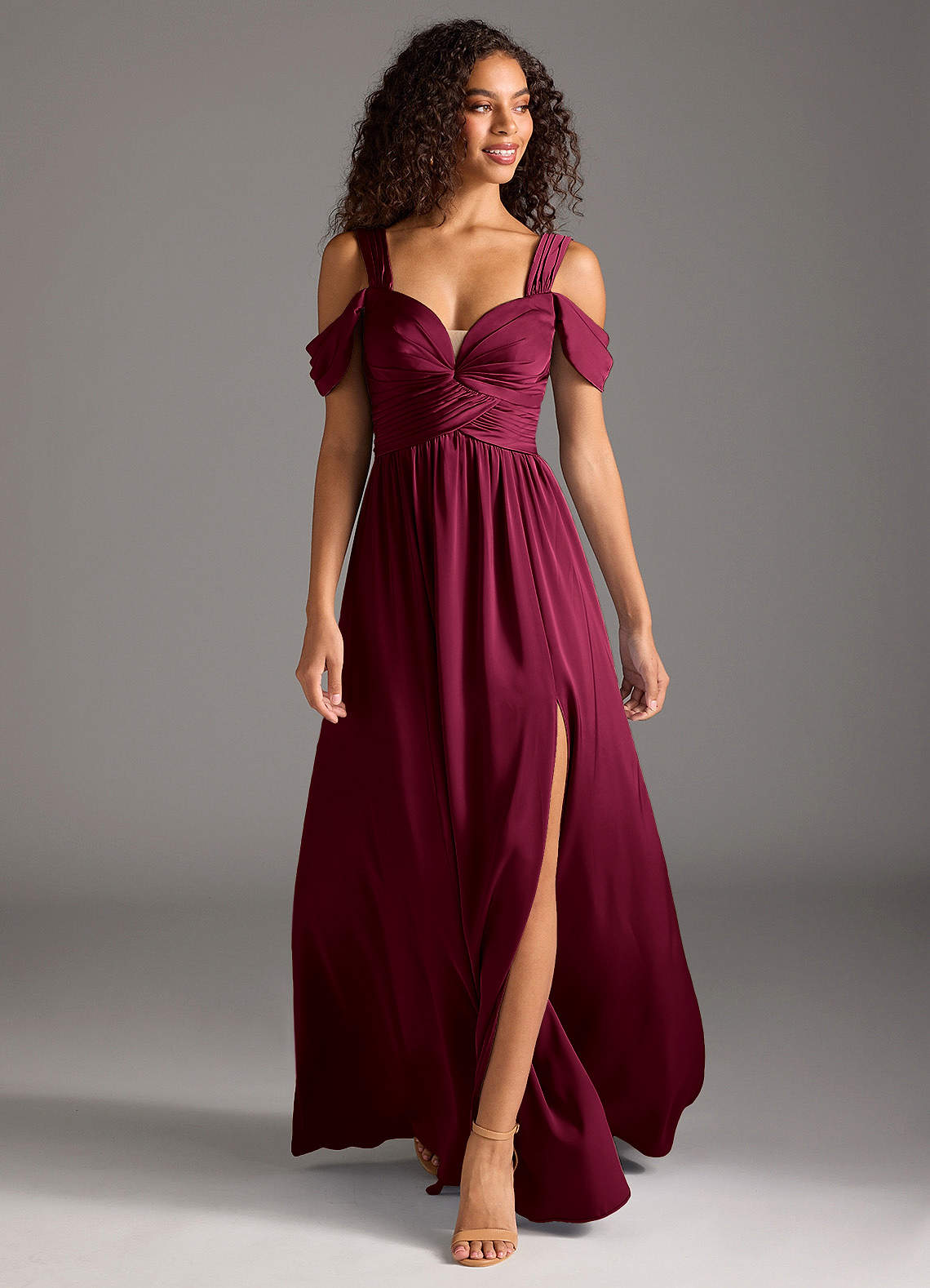 bridesmaid dresses maroon Six Stories Cowl-Back Satin Maxi Dress please check our Color Chart) Azazie Lianne Burgundy Stretch Satin