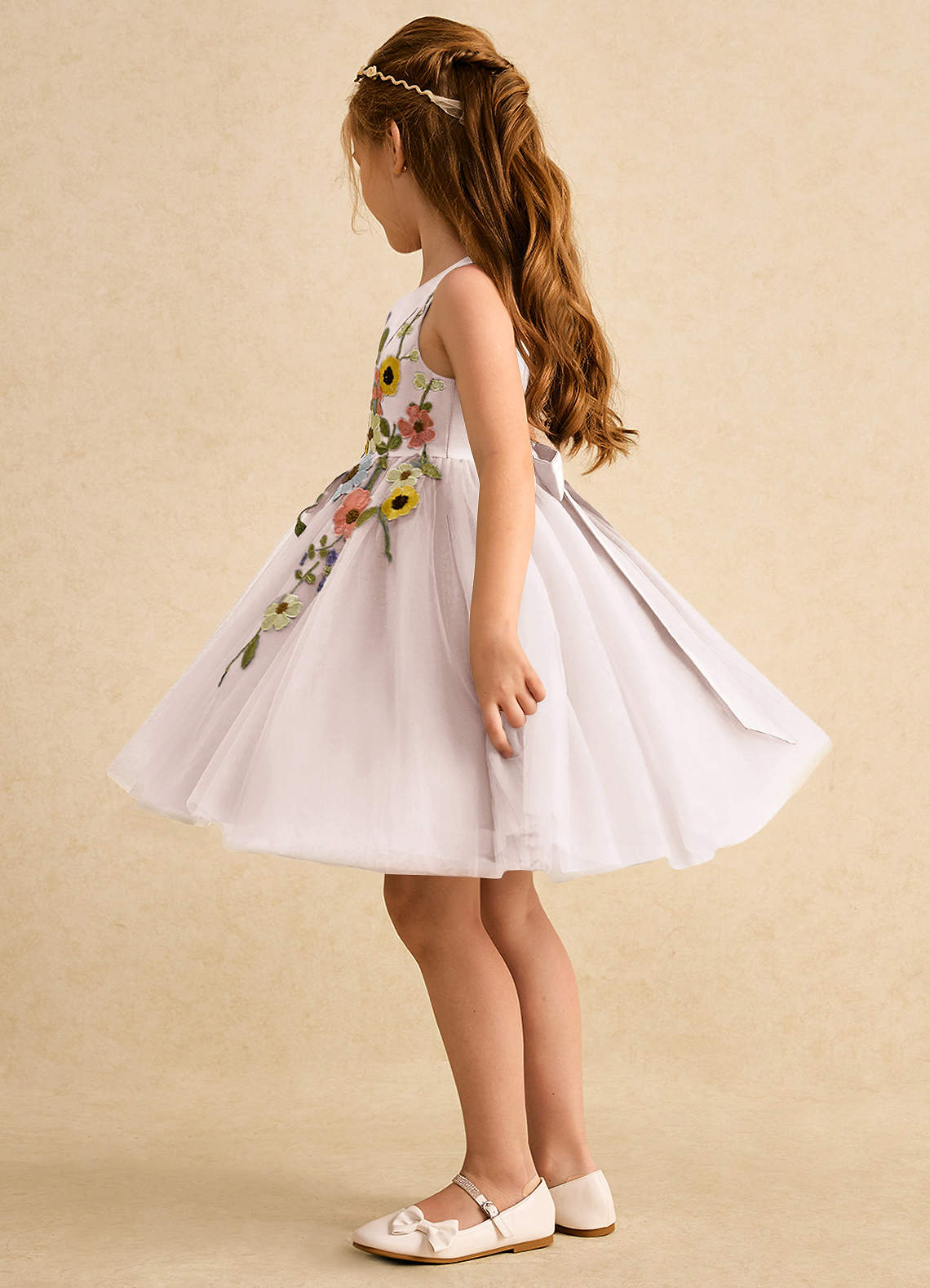 Azazie Prima Flower Girl Dresses Rose Petal A-Line Bow Tulle Dress image3