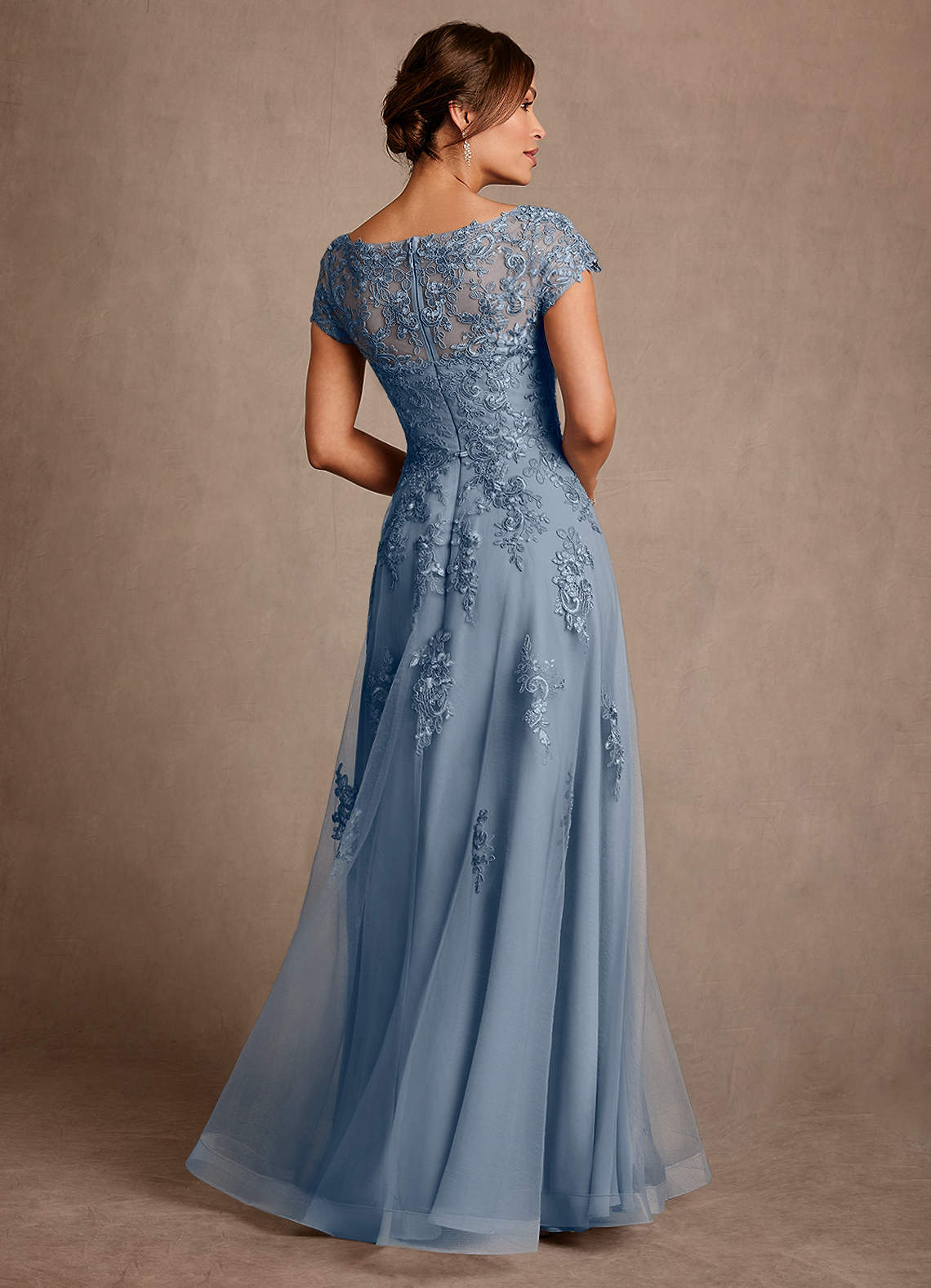 Azazie Jalinda Mother of the Bride Dresses Twilight A-Line Lace Chiffon Dress image1