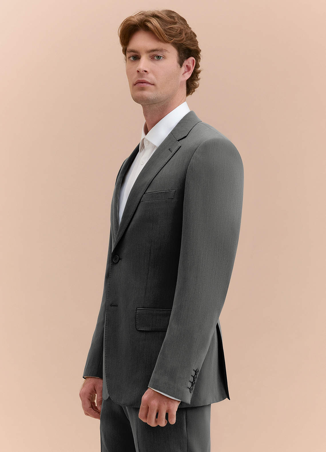 front William Charcoal Comfort Blend  Suit Jacket