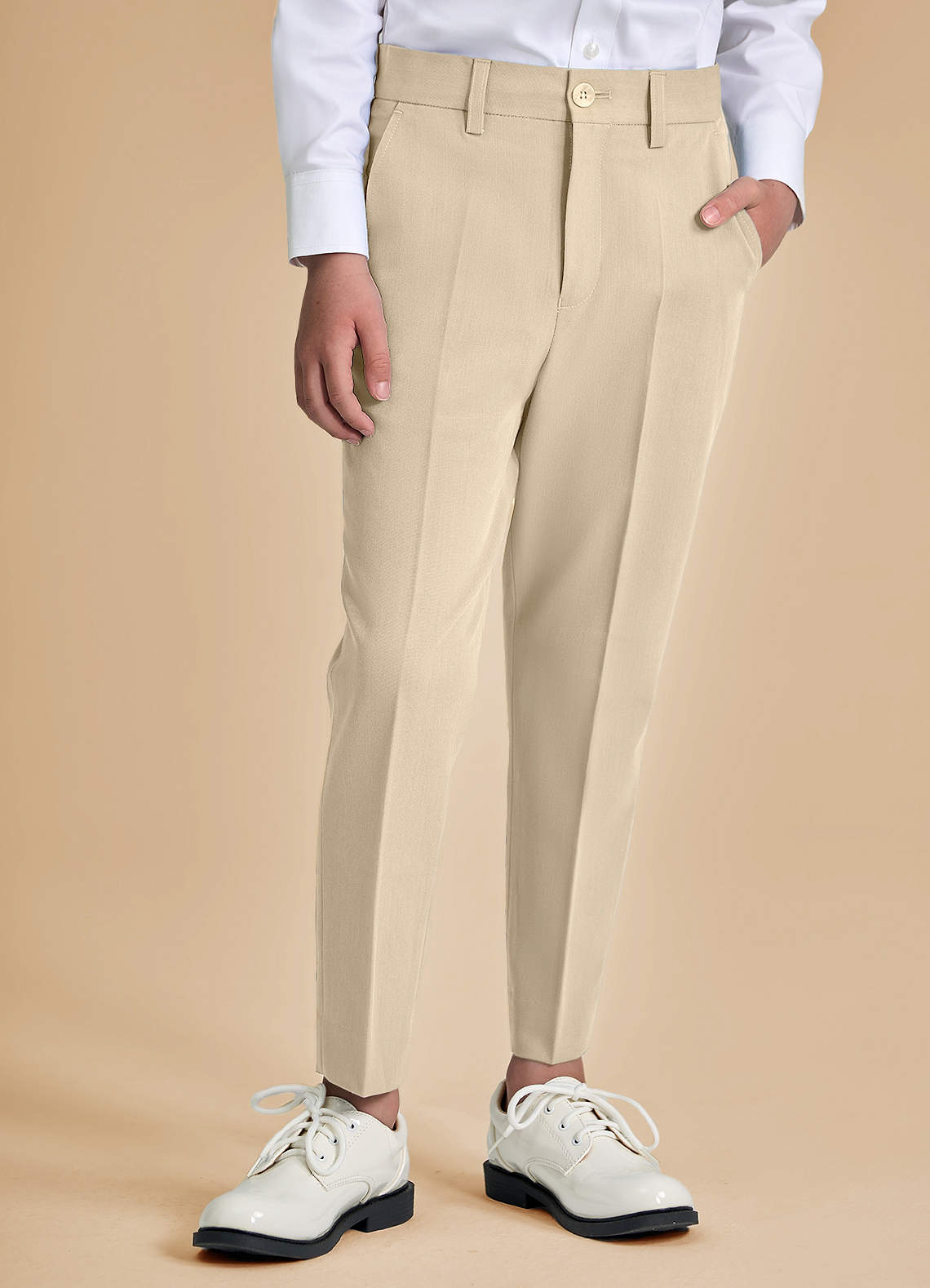 front Oliver Boys Tan 3-Piece Suit