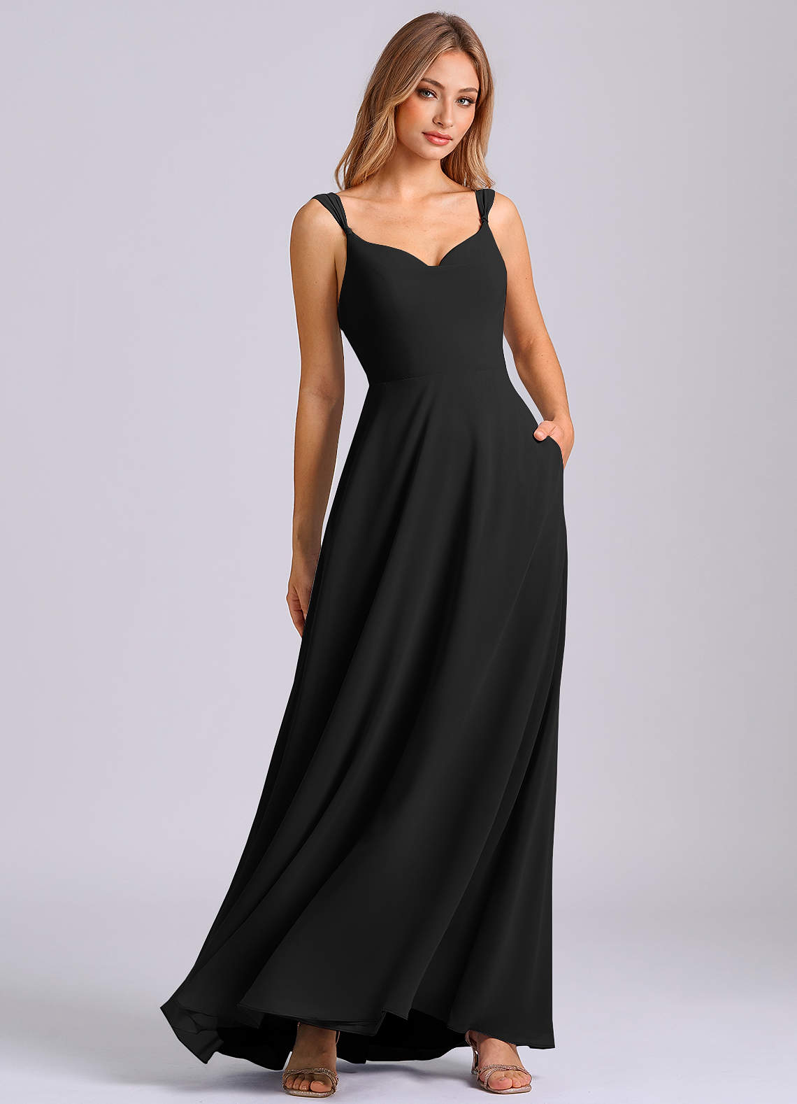 Azazie Beatrice Ready to Ship Black Chiffon Bridesmaid Dresses | Azazie Azazie Beatrice Ready to Ship Black Chiffon Bridesmaid Dresses | Azazie