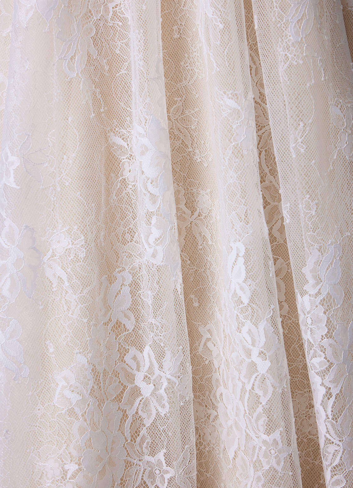 Azazie Vanessa Wedding Dresses Diamond White Champagne Ball-Gown Strapless Lace Dress image4