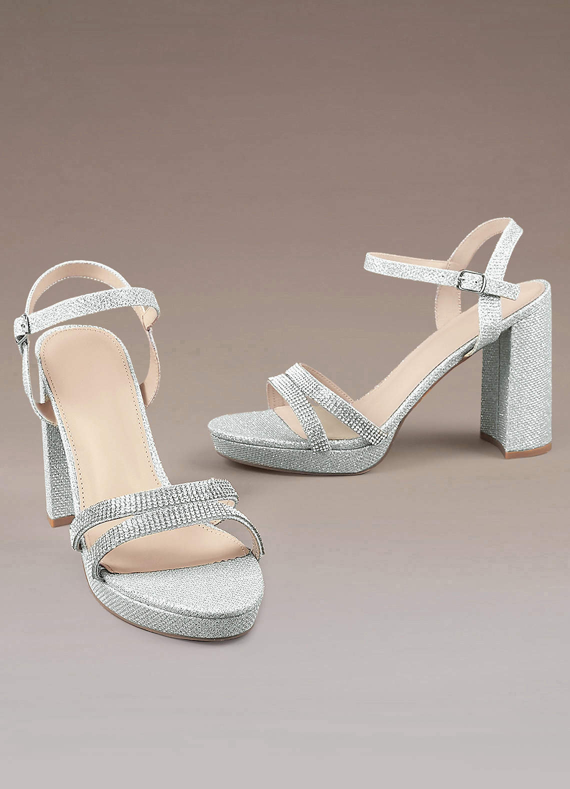 Chunky on sale heels silver