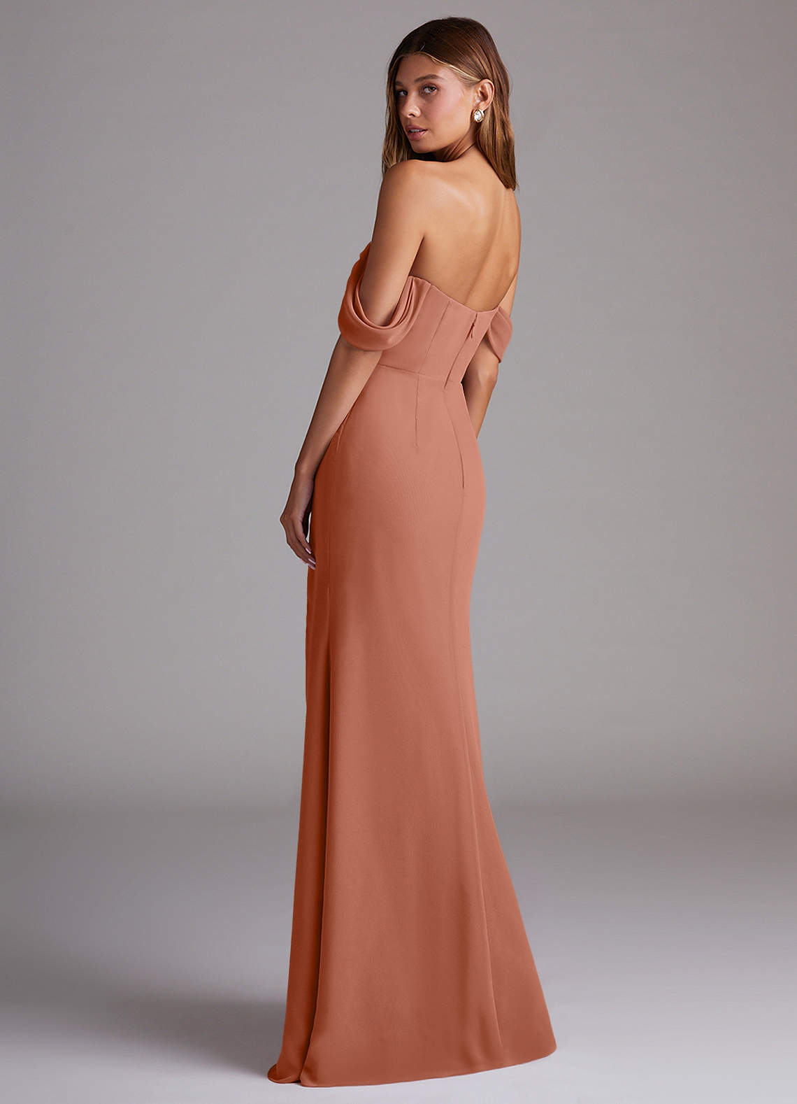 Azazie Saige Bridesmaid Dresses MAI TAI A-Line Off the Shoulder Chiffon Convertible Dress image7