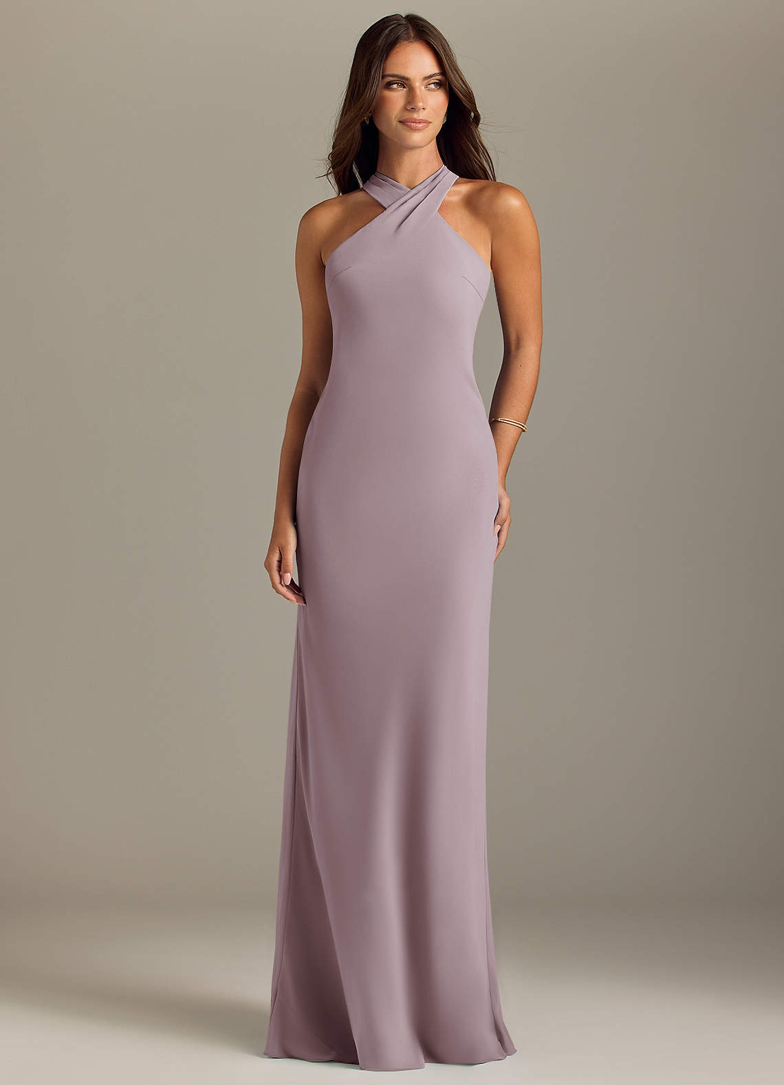 Azazie Doretta Bridesmaid Dresses Dusk Mermaid Pleated Chiffon Dress image1