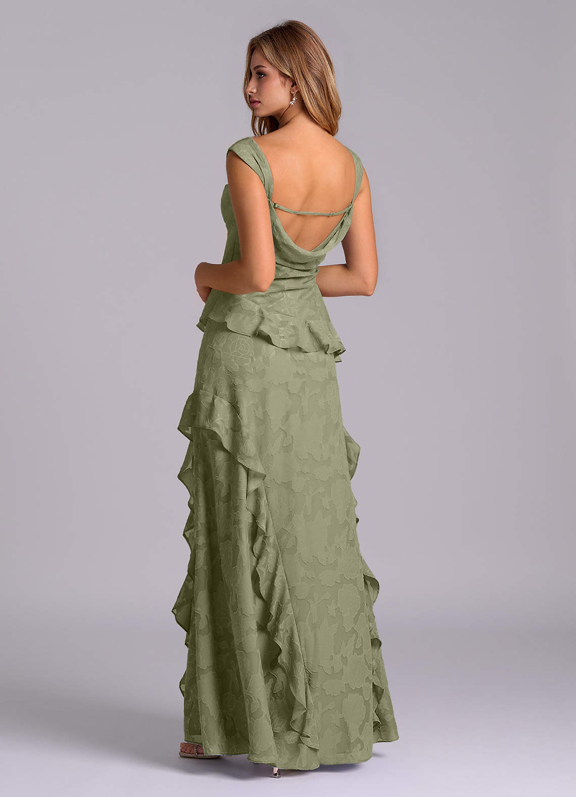 Azazie Sloane Bridesmaid Dresses Pistachio A-Line Sweetheart Neckline Floral Burnout Dress image1