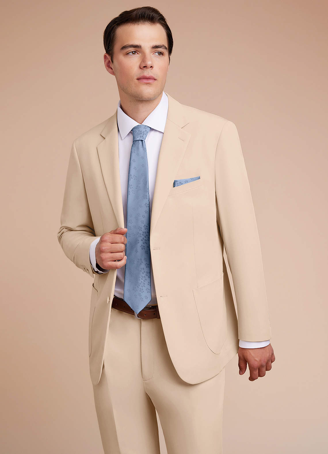 front Owen Tan Lightweight Tailored Suit Jacket