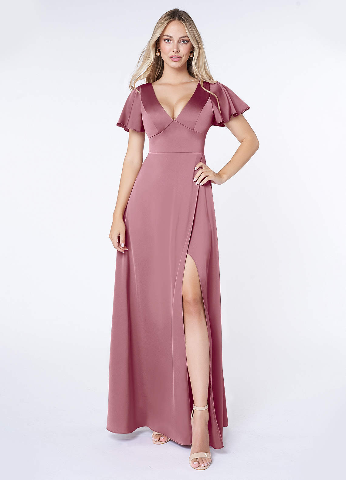 azazie lani stretch satin dress Azazie Lani