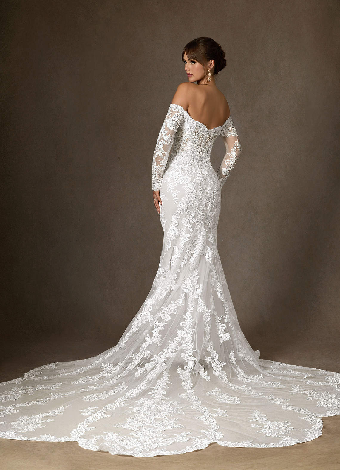 Azazie Empiria Wedding Dresses Diamond White Mermaid Sequins Tulle Dress image2