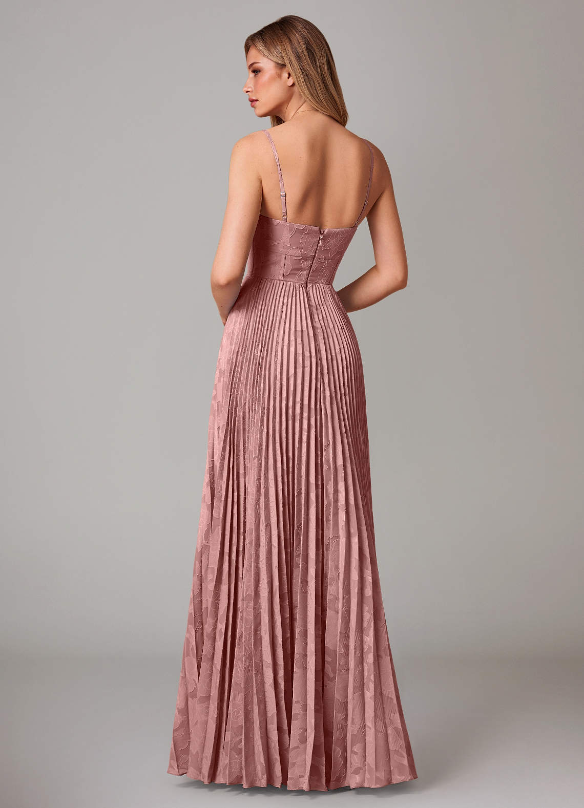 Azazie Akiko Kleider zum Anprobieren zu Hause A-Linie Herzausschnitt Blumen-Burnout Kleid Dunkelmarine image1