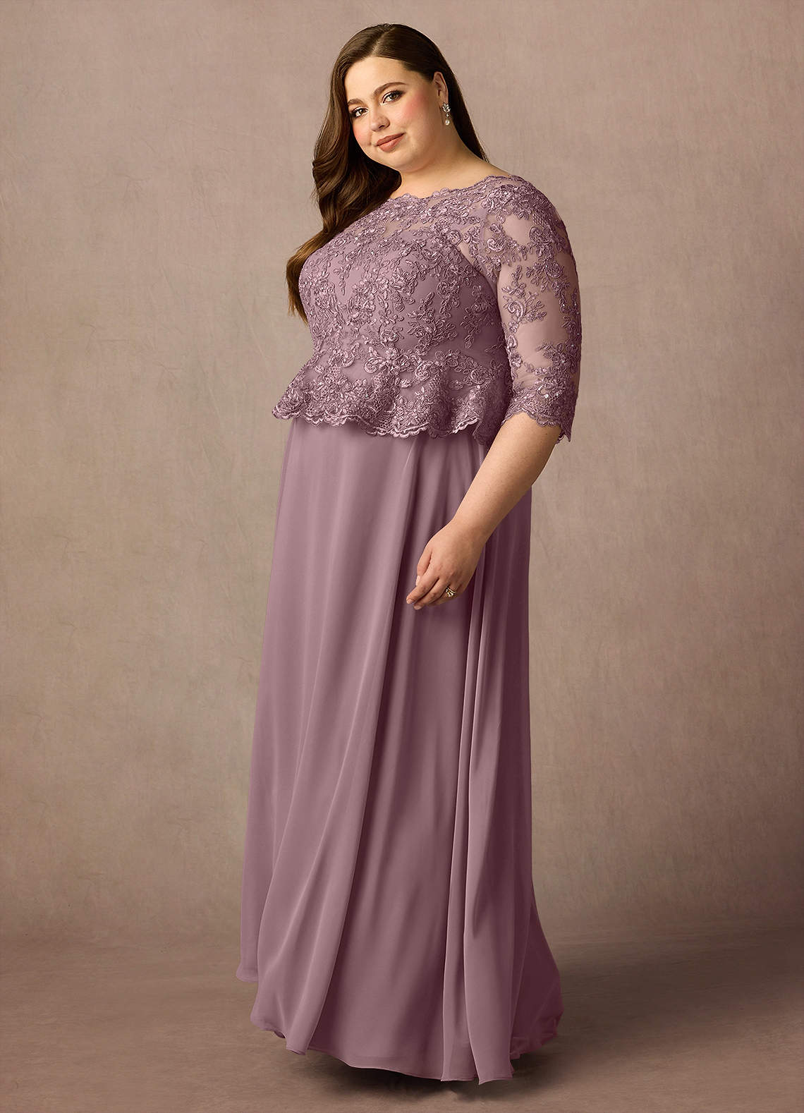 Azazie Averie Mother of the Bride Dresses Dusty Rose A-Line Boatneck Sequins Chiffon Dress image11