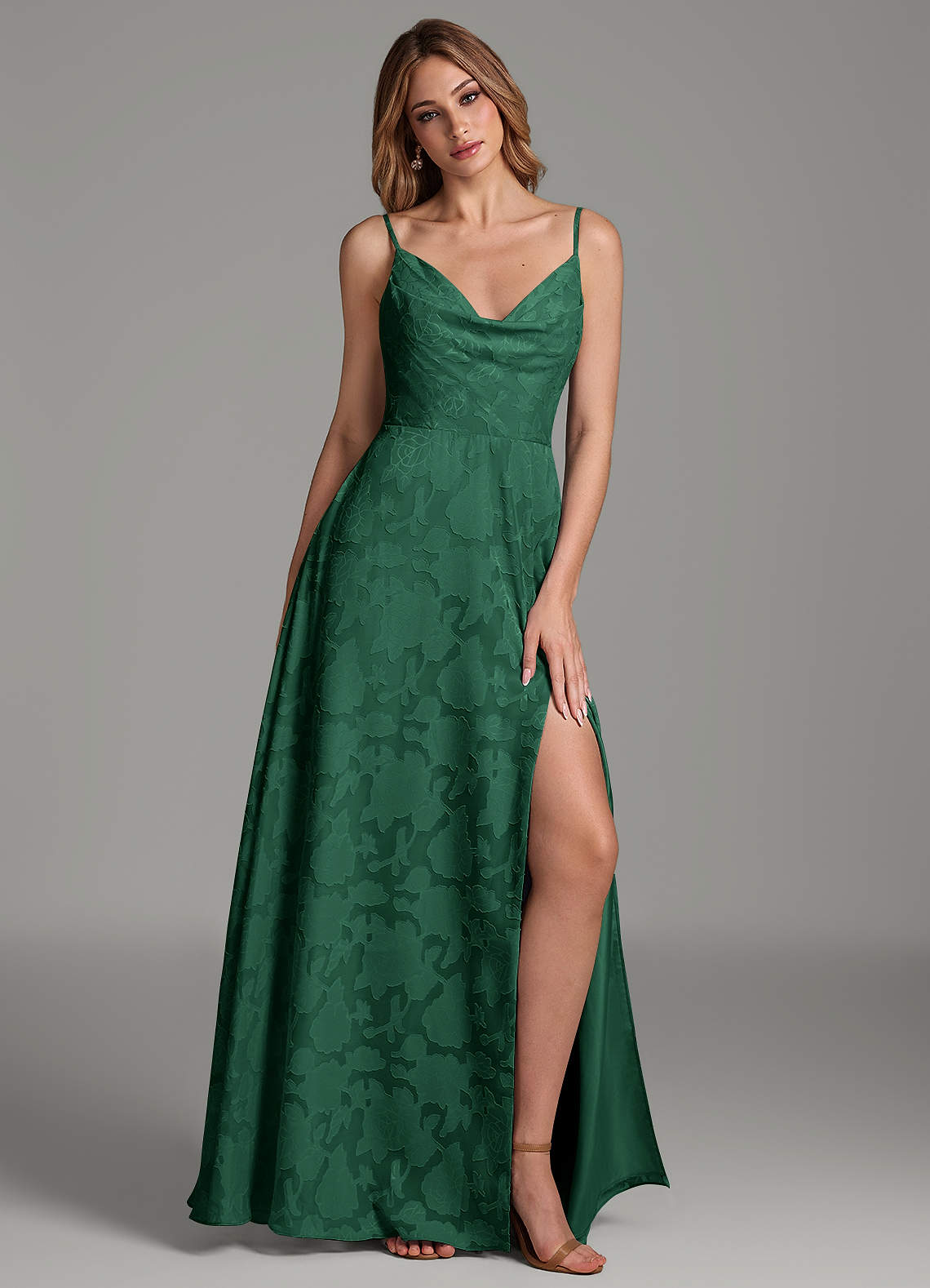 dark green floral bridesmaid dress Azazie Sarella Shown in Dark Green spring-step-men 44492: Tulle A-Line Gown Color:Nocturnal Navy Sequins