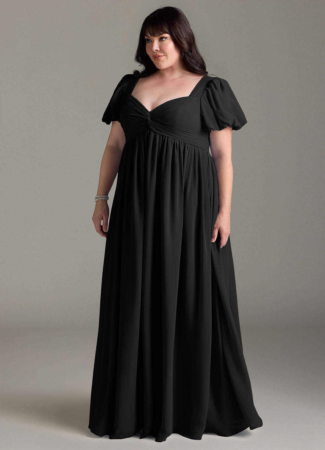 Azazie Madisynn Maternity Bridesmaid Dresses Bow Chiffon Floor-Length Dress image7