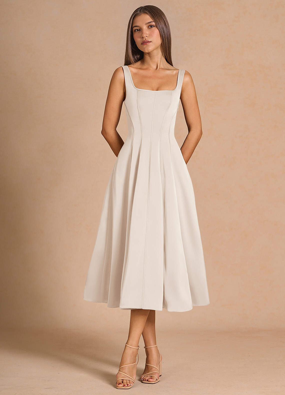 Nolia Cream Midi Dress image1