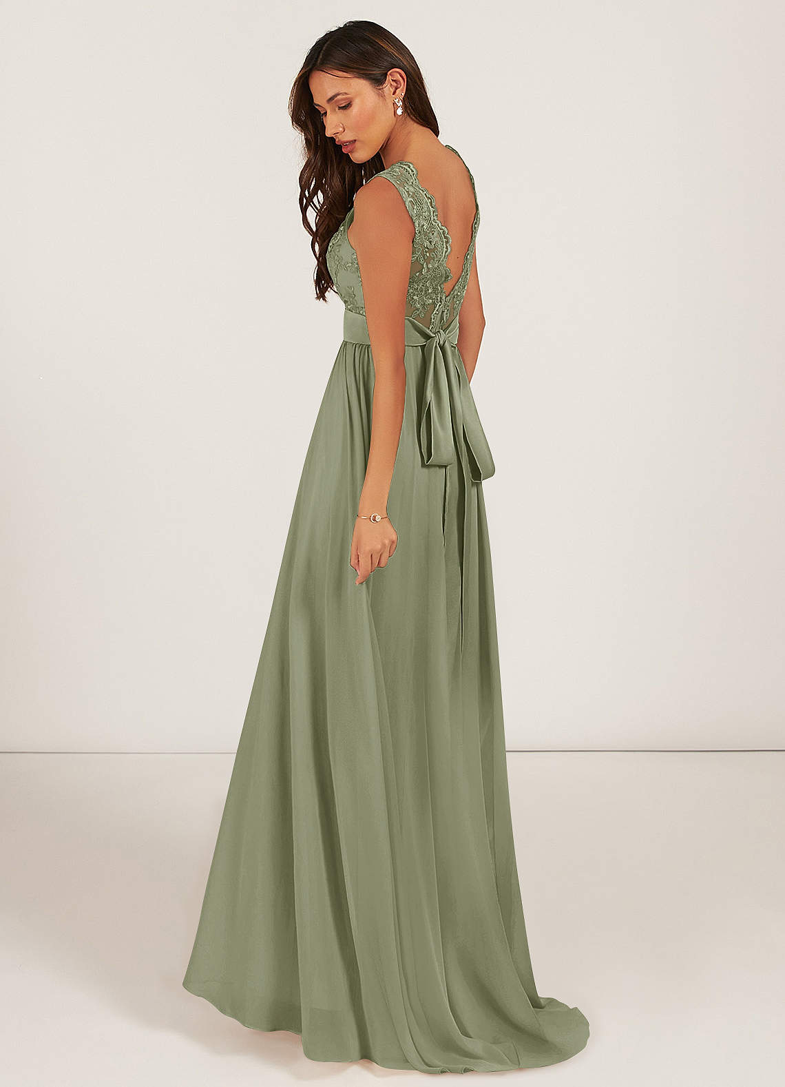 Azazie Gertrude Pistachio Chiffon Bridesmaid Dresses | Azazie
