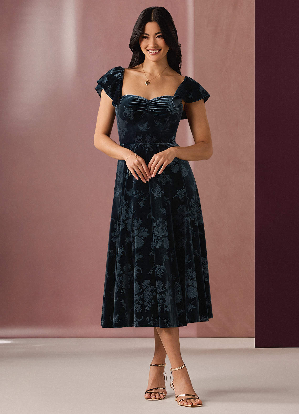 Sadie Midnight Midi Dress | Azazie