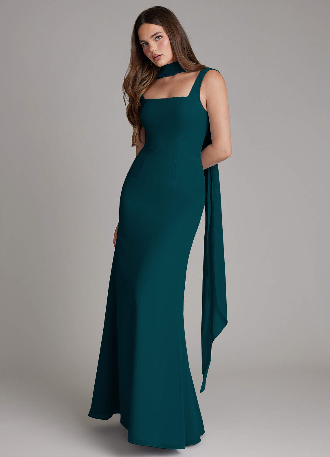 chiffon mermaid bridesmaid dress Azazie Katya