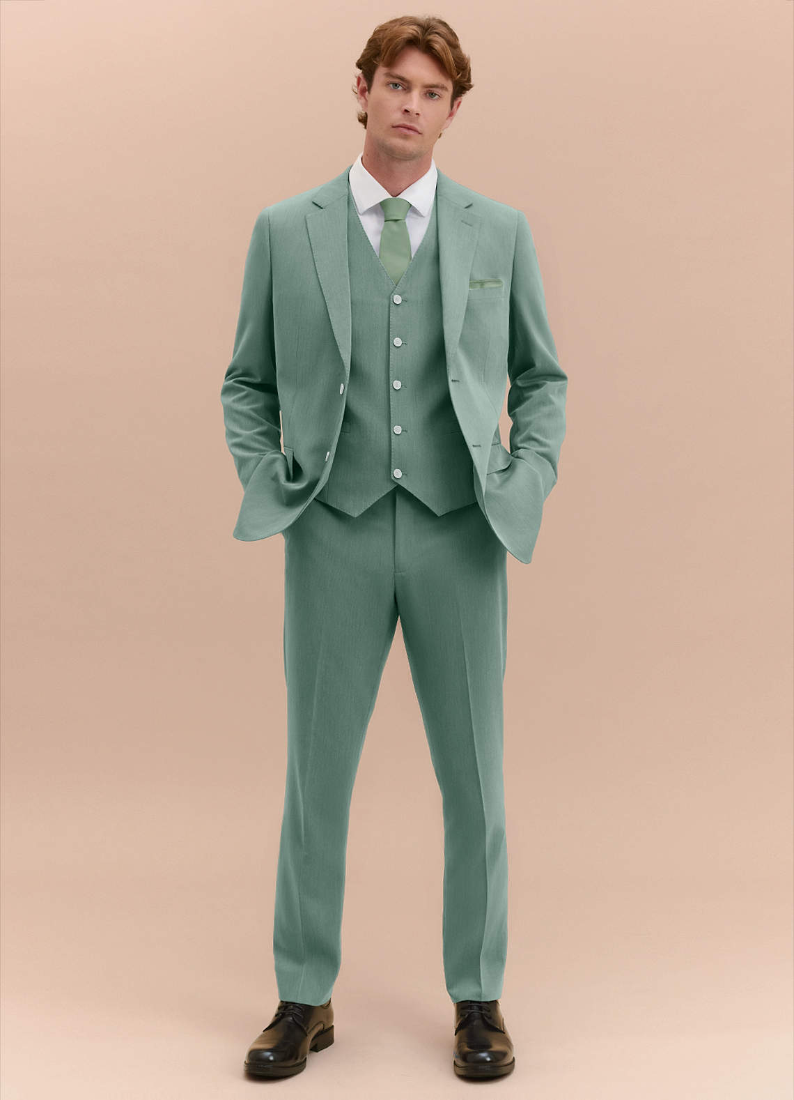 front William Matcha 3-delad kostym