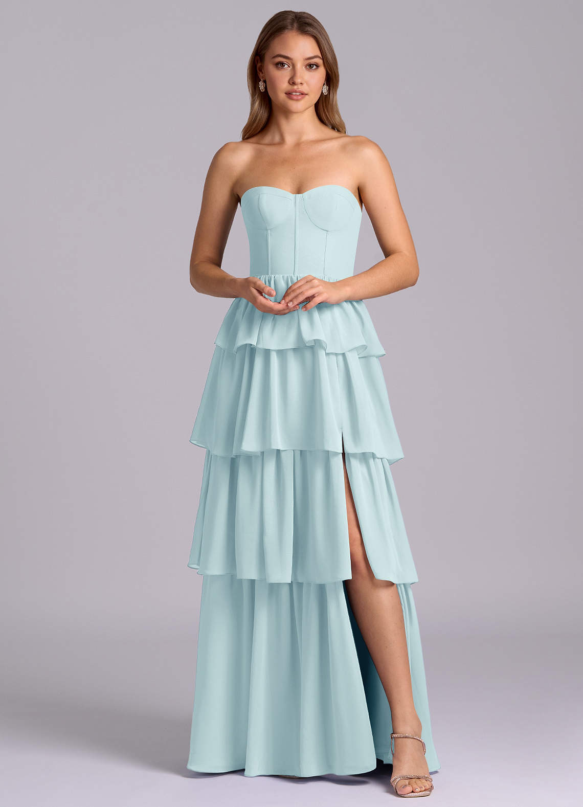 Azazie A-Line Sweetheart Floor-Length Chiffon Bridesmaid Dresses - Sea Glass Azazie A-Line Sweetheart Floor-Length Chiffon Bridesmaid Dresses - Sea Glass