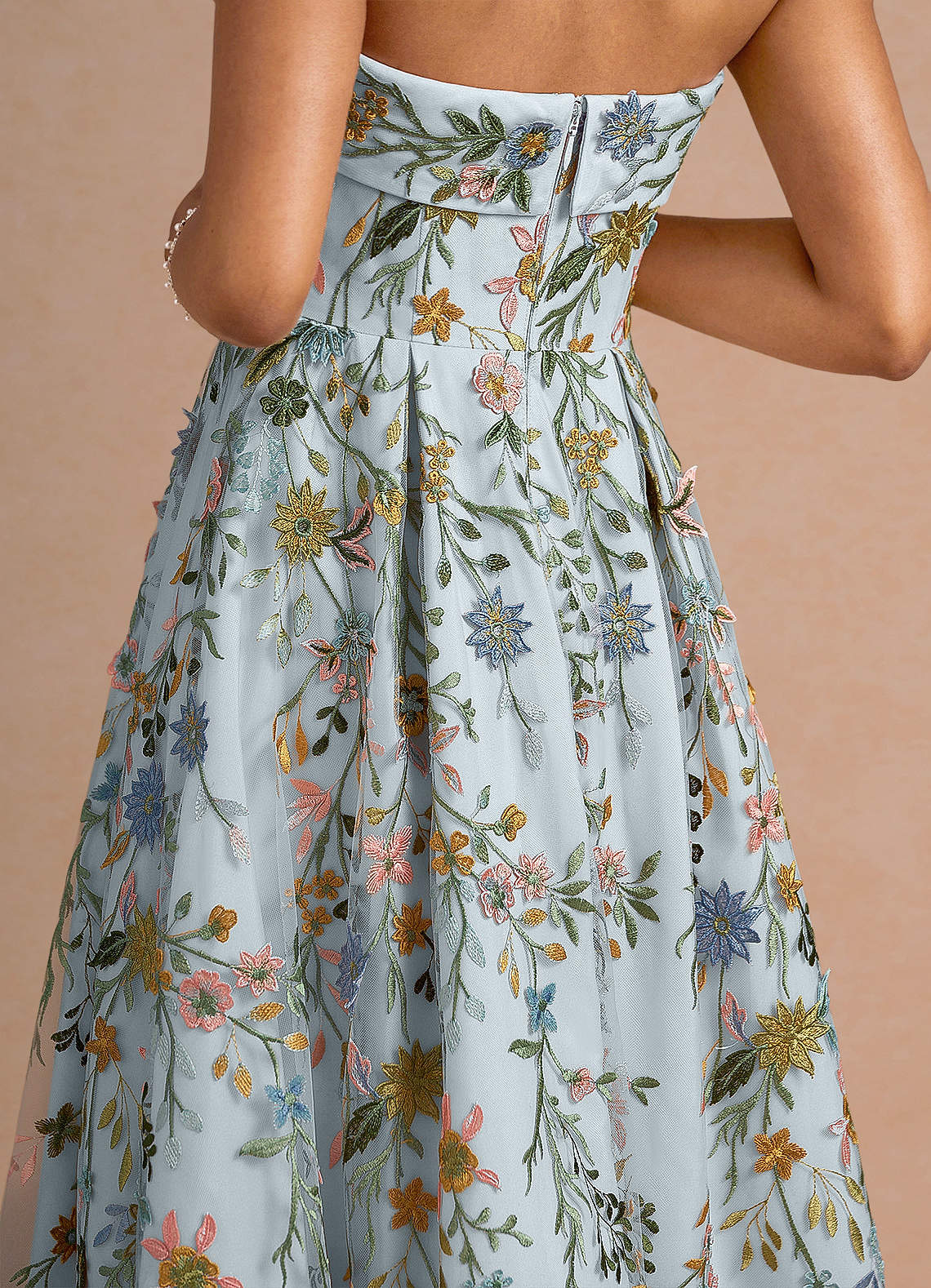 evangeline midi dress Azazie A-Line 3D Flowers Midi Cocktail Dresses in Sky Blue