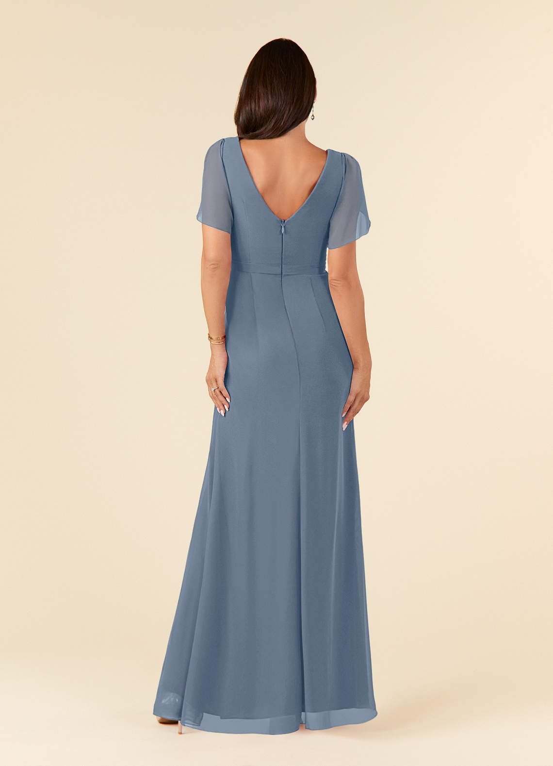 Azazie Marianne Mother of the Bride Dresses Twilight Sheath V-Neck Pleated Chiffon Dress image1