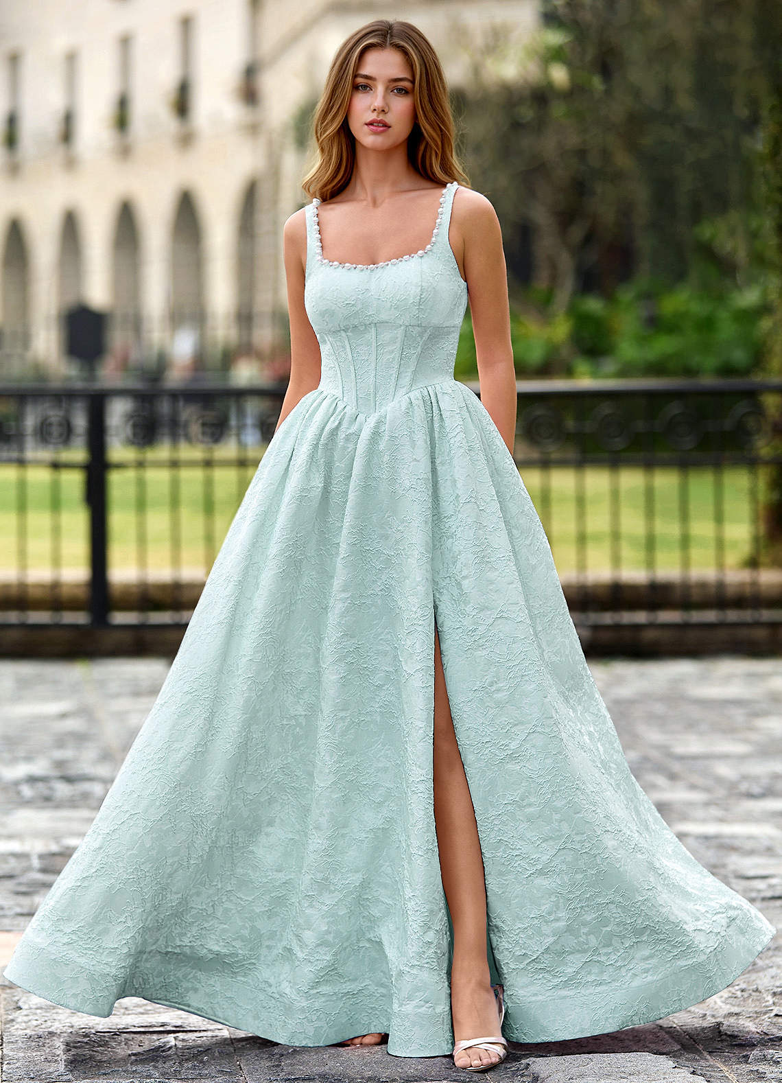 mint green lace high low dress Jovani 07263 Size 4 Mint High Low Prom Dress Embroidered Floral Bodice