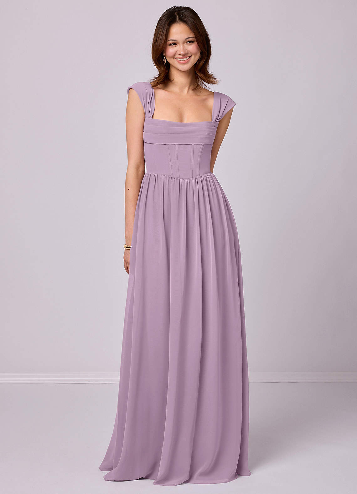 Barbie ♥ Azazie Bridesmaid Dresses Wisteria A-Line Corset Chiffon Dress image1