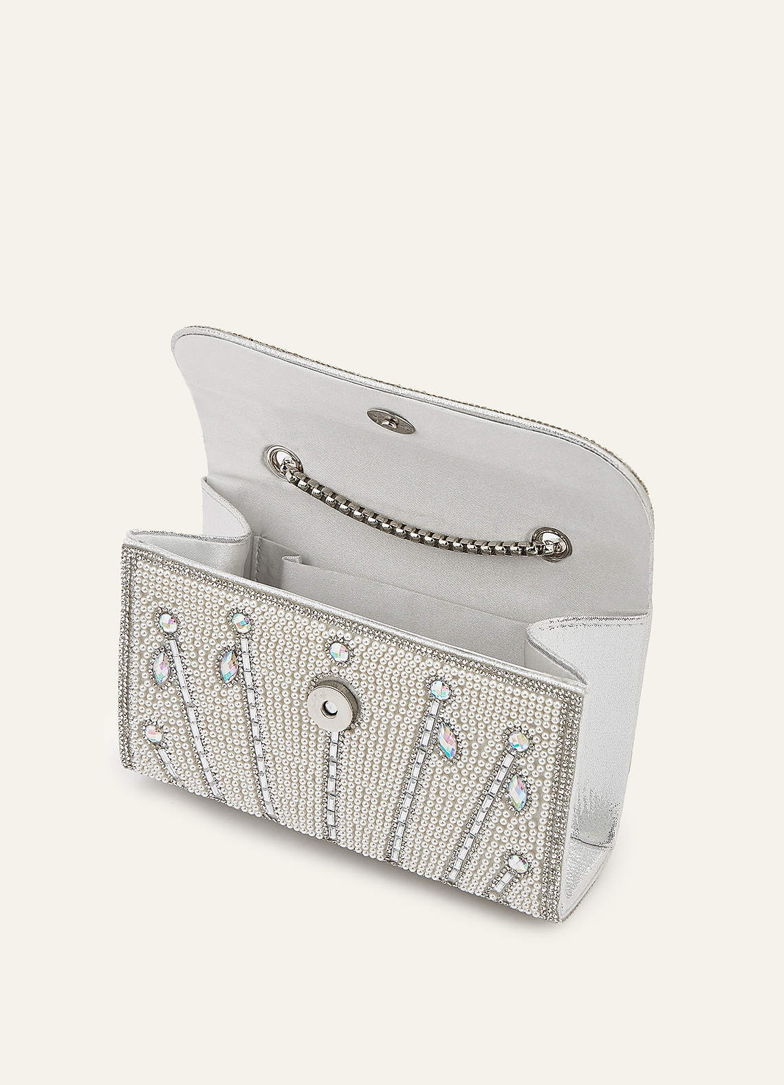 front Sparkling Rhinestone Starburst Evening Bag