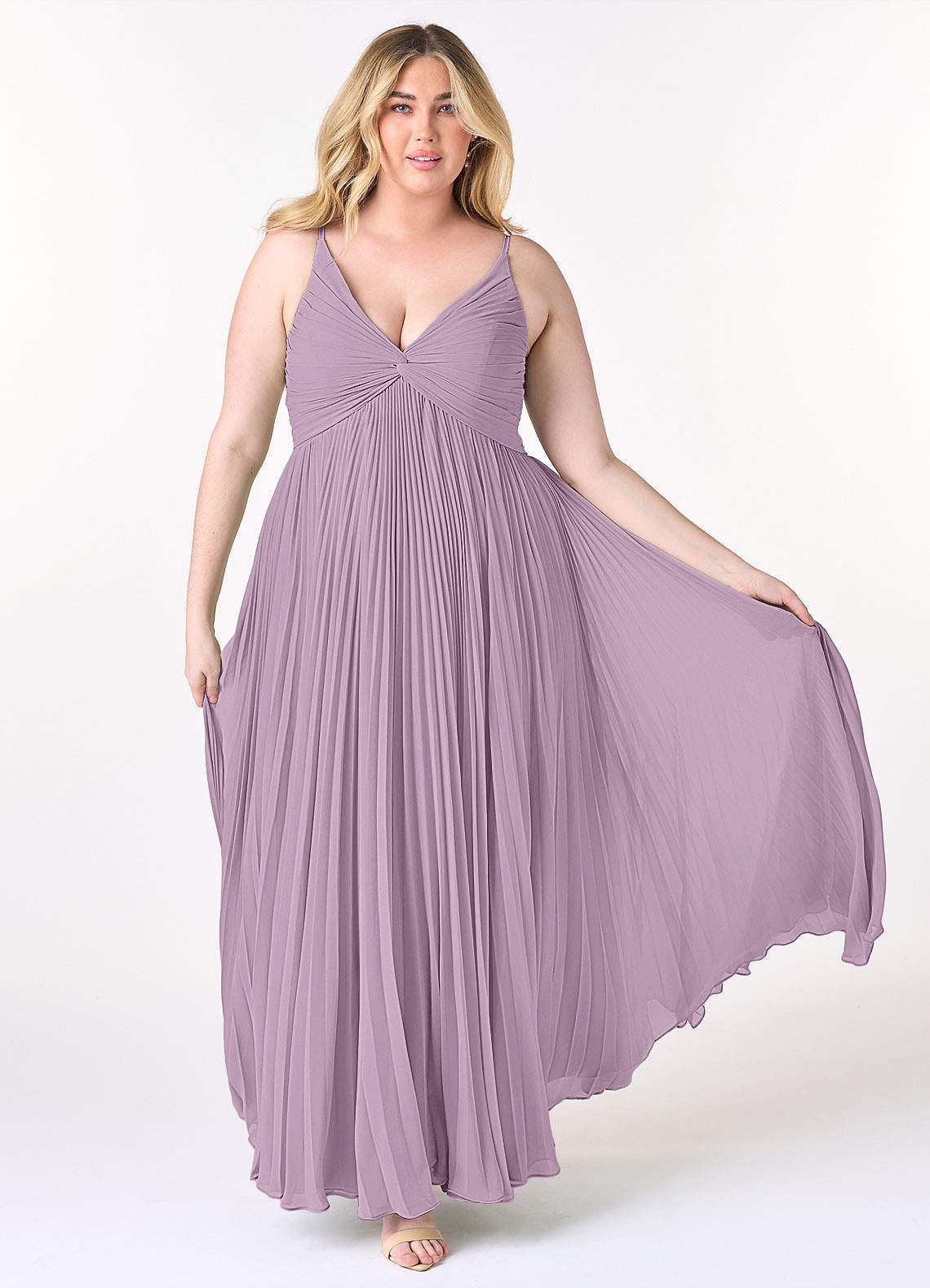 Azazie Raychelle Bridesmaid Dresses Wisteria A-Line V-Neck Chiffon Dress image1