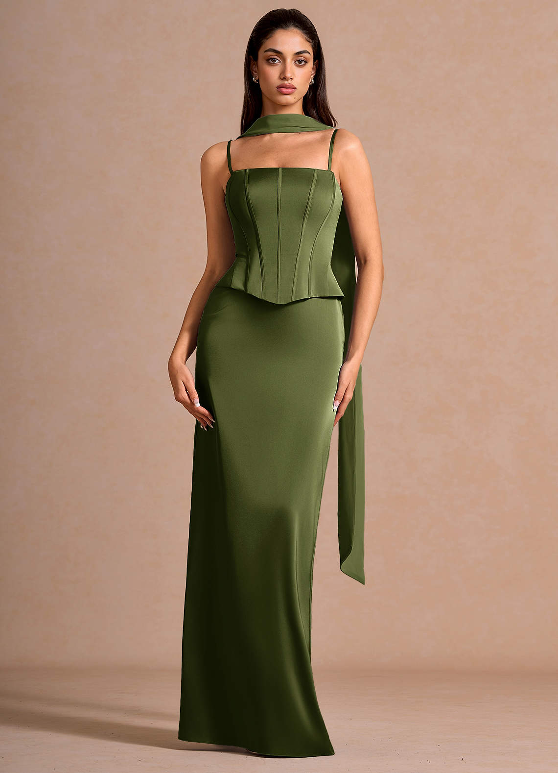 tansy satin maxi dress Tansy Satin Charmeuse Maxi Dress