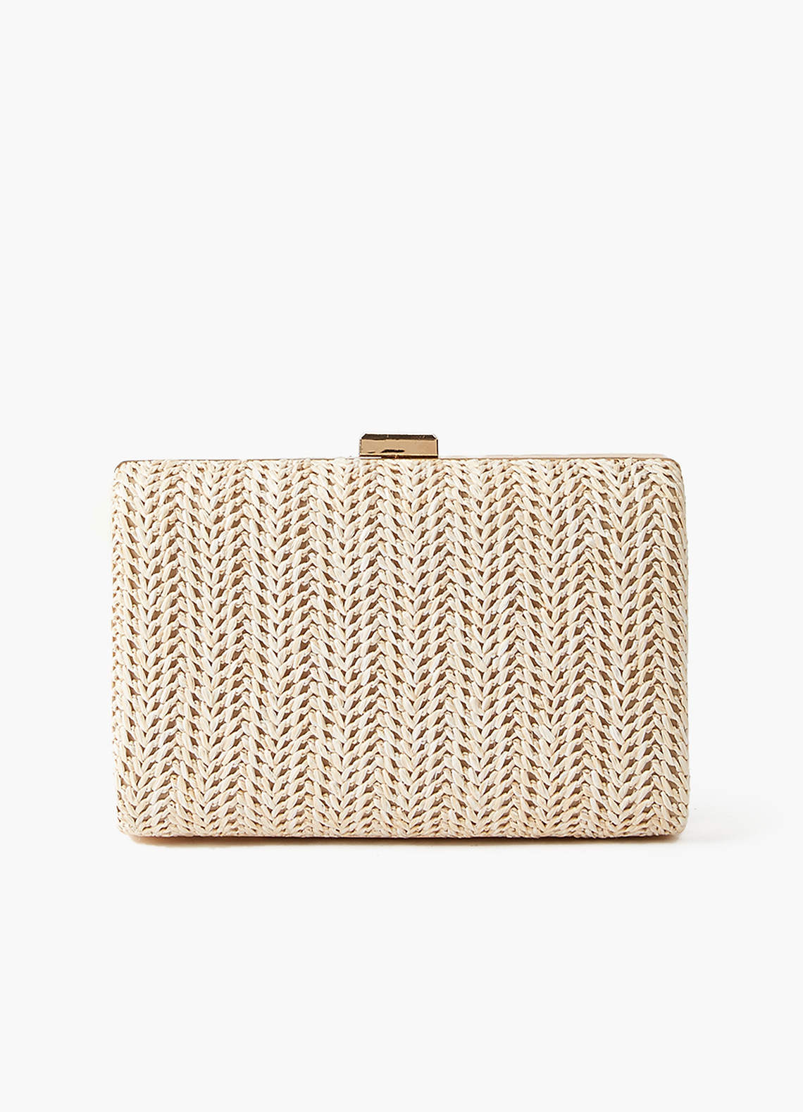 front Woven Wicker Clutch Bag