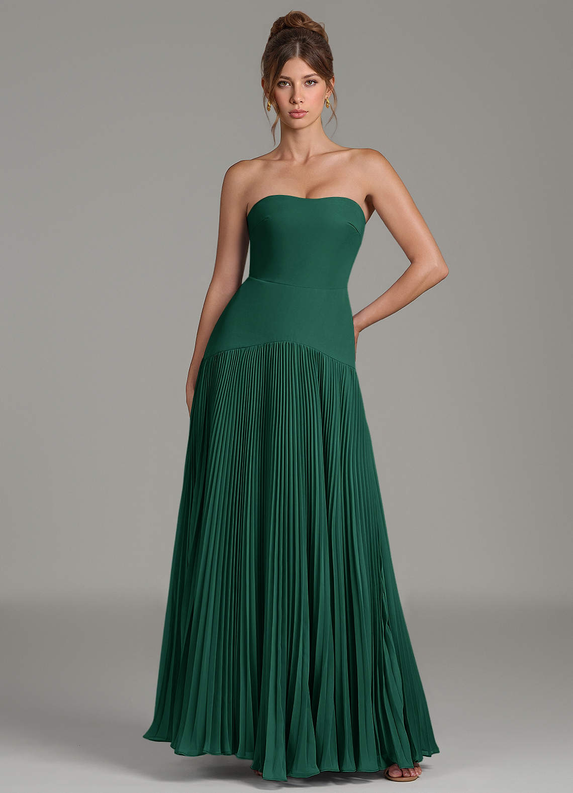 Azazie Yuliana Emerald Chiffon Bridesmaid Dresses | Azazie