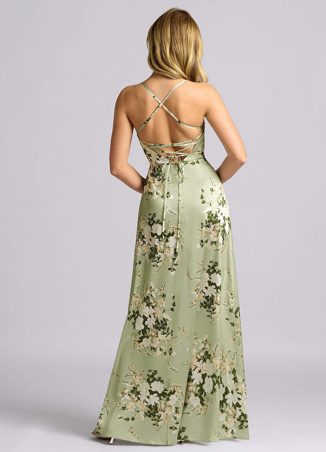 Azazie Mei Vestidos de madrinha de casamento Vestido Vinhas Florais de Cetim elástico de Linha A image5